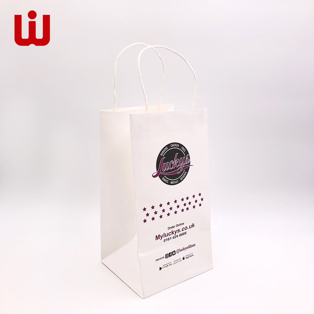 White Kraft Paper Bag with String paper gift bags